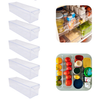 Kit 10 Caixa Organizador de Geladeira Gavetas Armário Cozinha Transparente