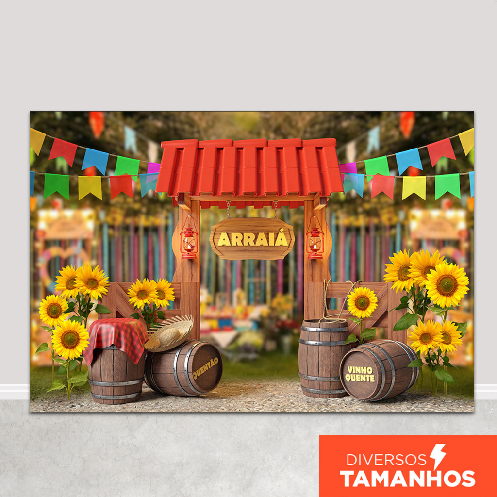Fundo Fotográfico Festa Junina Decoração Arraiá Cenário Painel Em Tecido Sublimado para Foto em Oferta na Shopee