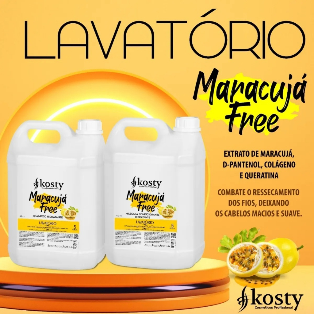 Kit Lavatorio De Maracuja 5l Shampoo E Mascara  Kosty
