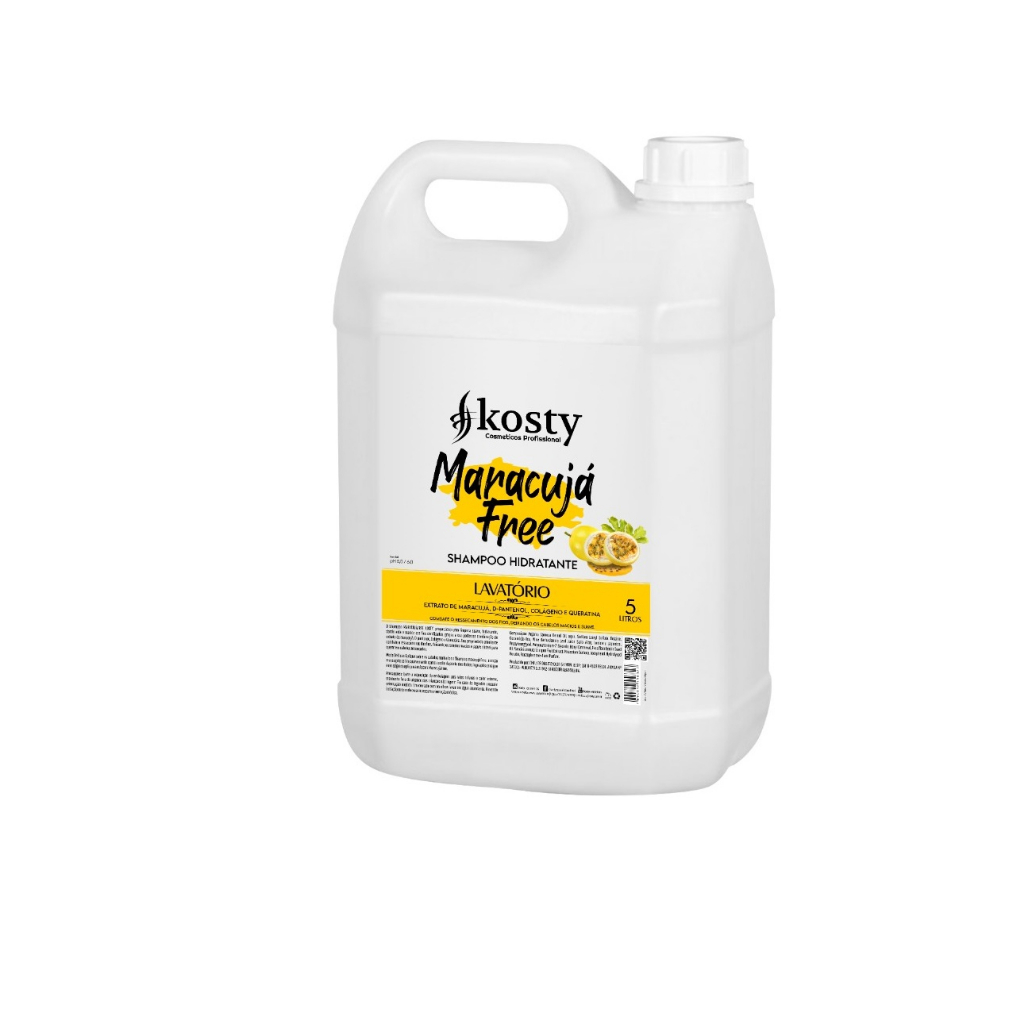 1 Shampoo lavatório salão maracujá free kosty 5l anti oleosidade