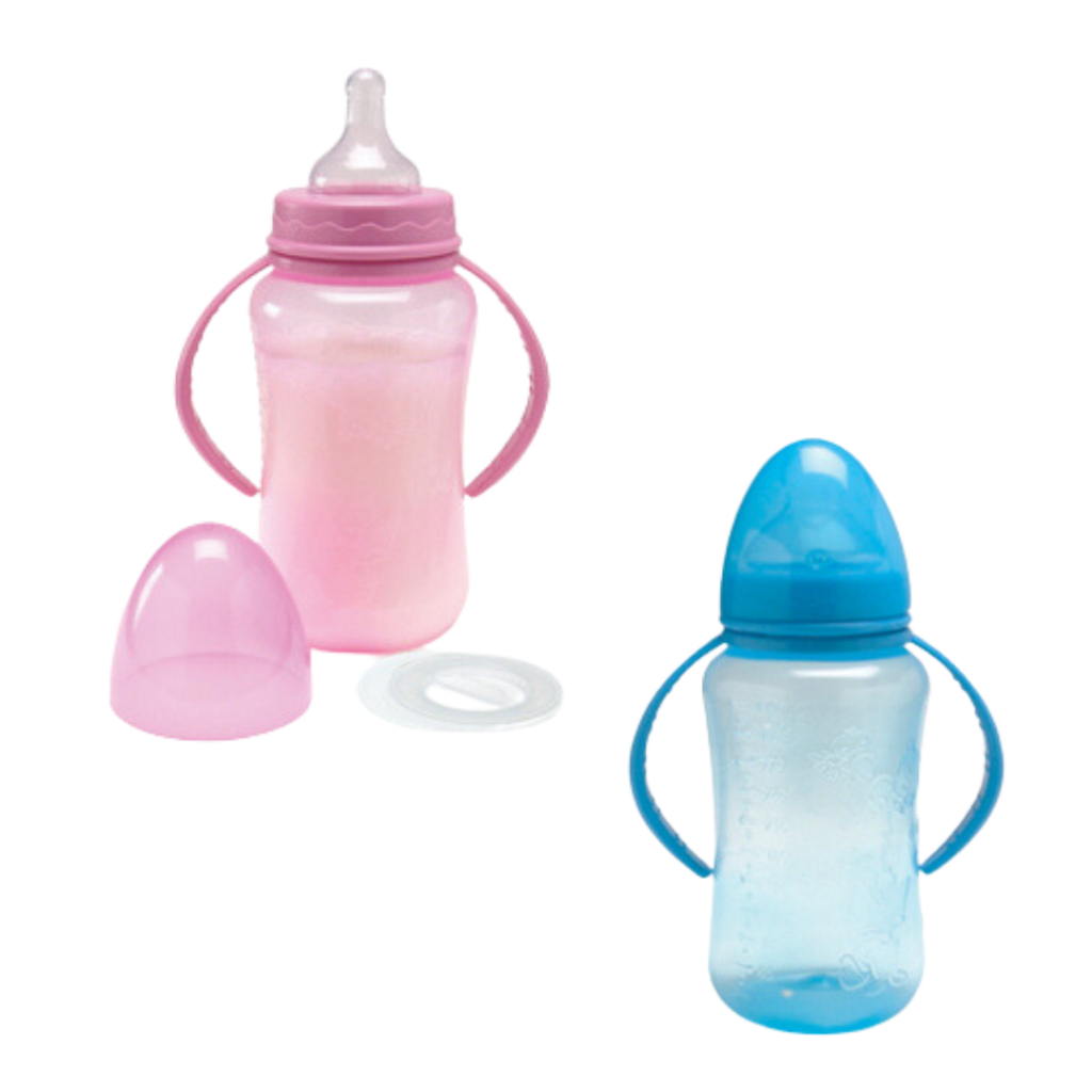 Mamadeira Gorduchinha 330ml Color Com Alça  Bico Redondo (4595) em Oferta na Shopee