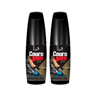 Polidor de Sapatos Casa Km Couro Bom Flex Preto Resistente à Água 40ml (Kit com 2)