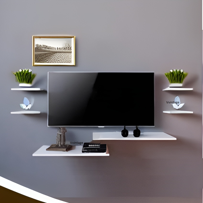 Rack Suspenso Para Quartos e salas com 6 Prateleiras Para Tv de 60 50 42 e 32 Polegadas em   ou Pinus