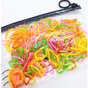 Kit 350 Elásticos de Silicone Para Cabelo de Qualidade Estojo Top Atacado Feminino Infantil Acessórios