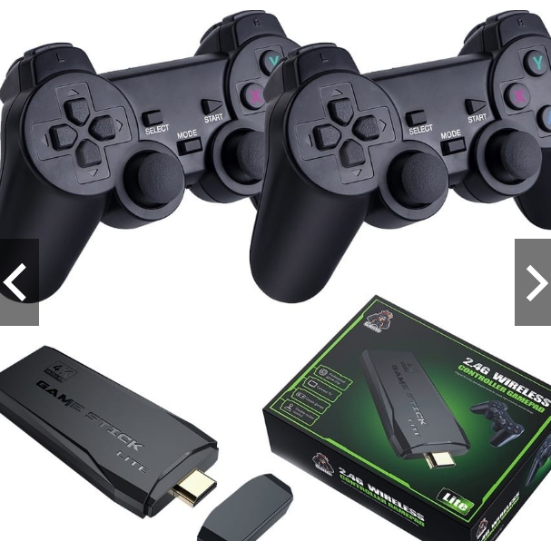 Videogame Stick 4k 10mil Jogos Retro Antigo 2 Controles Sem Fio Console Original Portatil