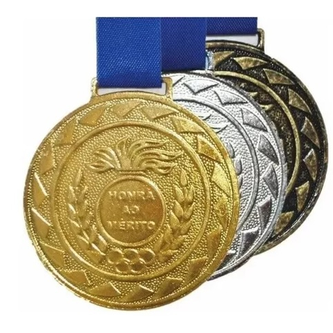 Medalhas Honra Ao Mérito Ouro Prata Bronze  36mm Fita 1unidade