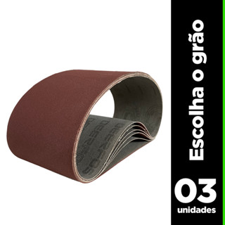 Cinta de Lixa 610x100 KIT com 3 peças - Cinta de Lixa 610x100 Óxido Alumínio - Cinta Lixa Para Makita - Cinta Lixa Para Bosch - Cinta Lixa KA169