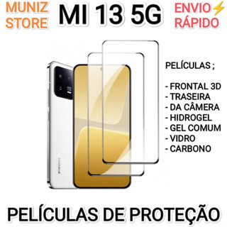 Películas Xiaomi Mi 13 5G 6.36" Protetor de Tela Penicula Vidro 3D Vidro Comum, Película Traseira Transparente, Pelicula Camera, Hydrogel, Privacidade