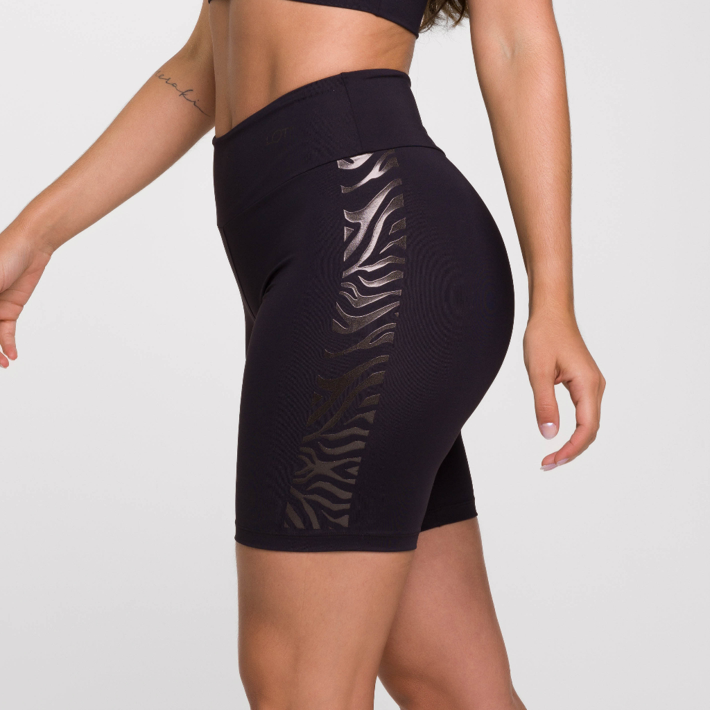 Bermuda Feminino Academia Fitness Poliamida Preto para Treinar e Malhar Zebra em Oferta na Shopee