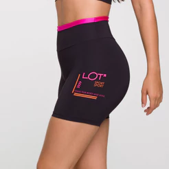 Short Feminino Fitness Poliamida Preto Short Academia para Treinar e Malhar Cós Rosa Sport
