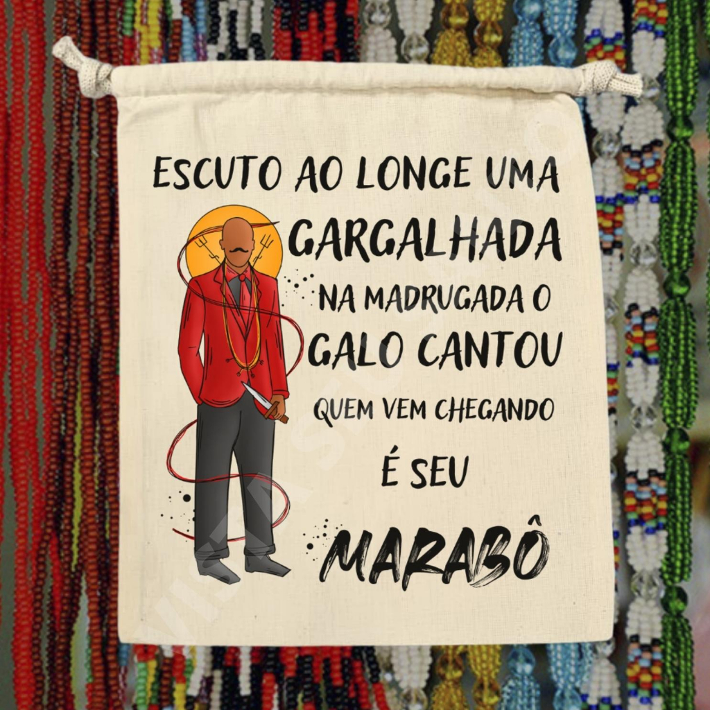 Saco Porta Guias Umbanda Quimbanda Candomblé Ponto Exú Marabô Saquinho Algodão Cru 132