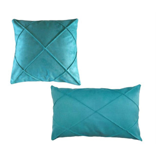 Kit 02 Almofadas Suede Drapeada Cheia 45cmx45cm Baguete 30cmx50cm