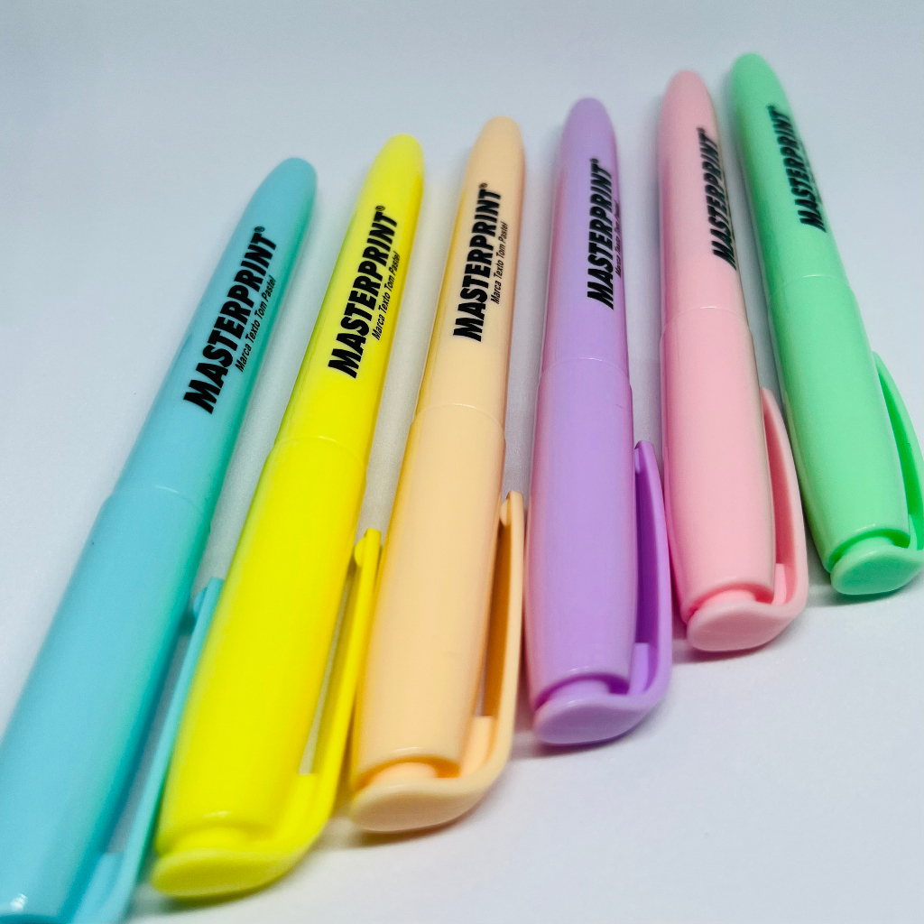 Kit 6 Canetas Marca Texto Tom Pastel Masterprint - Cores Variadas em Oferta na Shopee