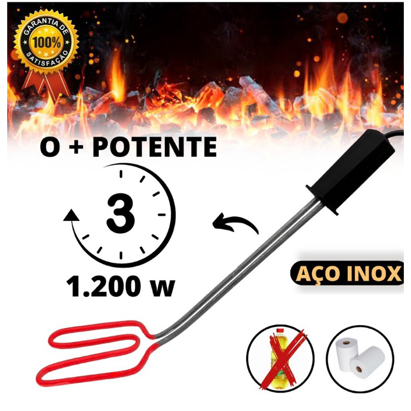 Acendedor De Churrasqueira E Lareira Elétrico 1.200w  Oferta