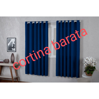 cortina para interiores quarto sala escritório cor azul, rosa, preto, marrom, lilás, tamanho 2,20m x 1,70m e 3m em Oferta na Shopee