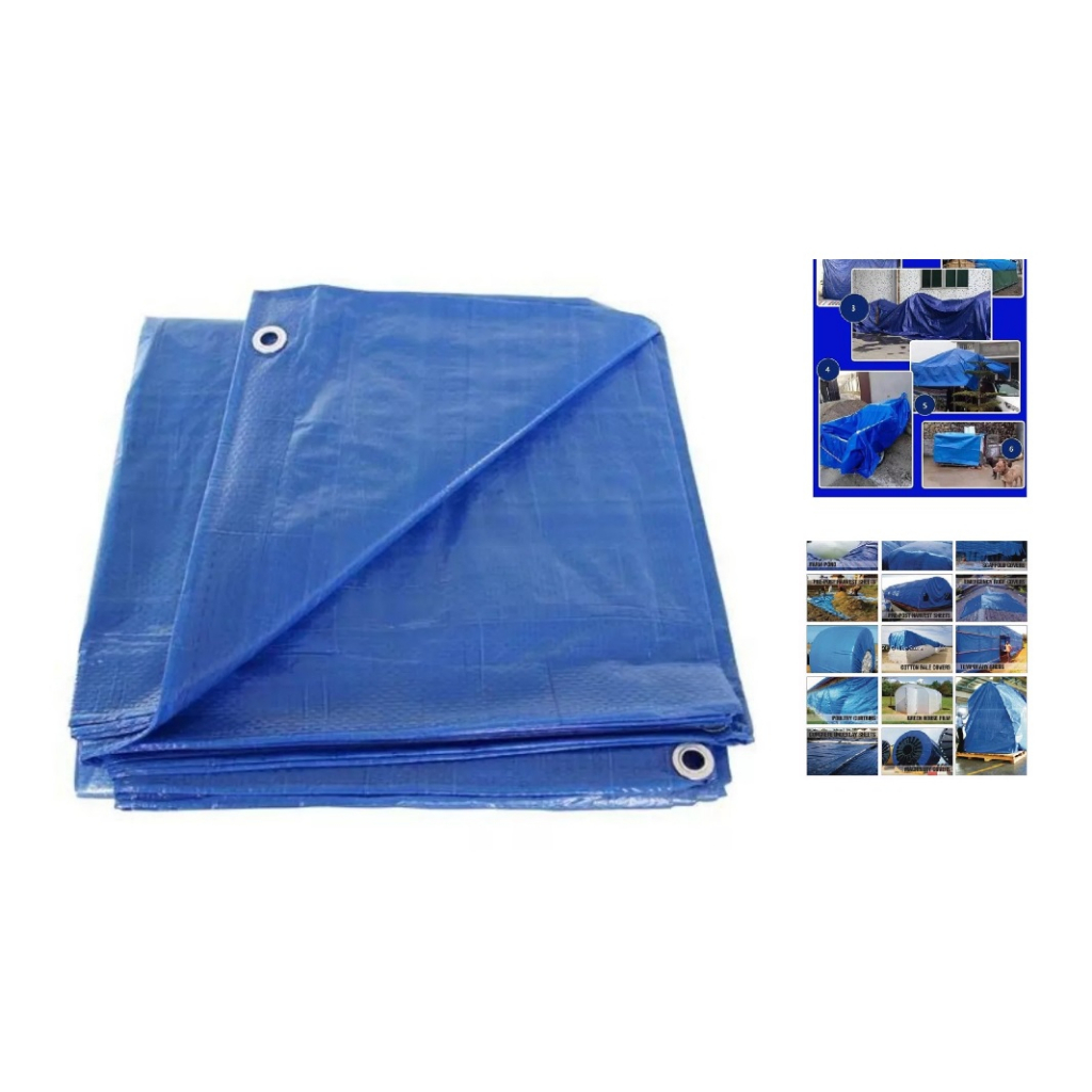 Lona Azul 4mts=2x2 Impermeável Telhados Camping + Ilhos