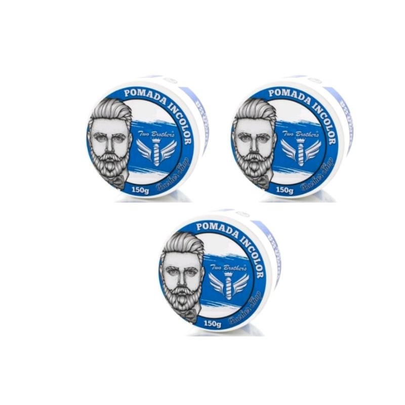 KIT 3 POMADAS INCOLOR 150G Modelador Fixador Para Cabelo E Para Fazer Tranças TWO BROTHERS PROFISSIONAL