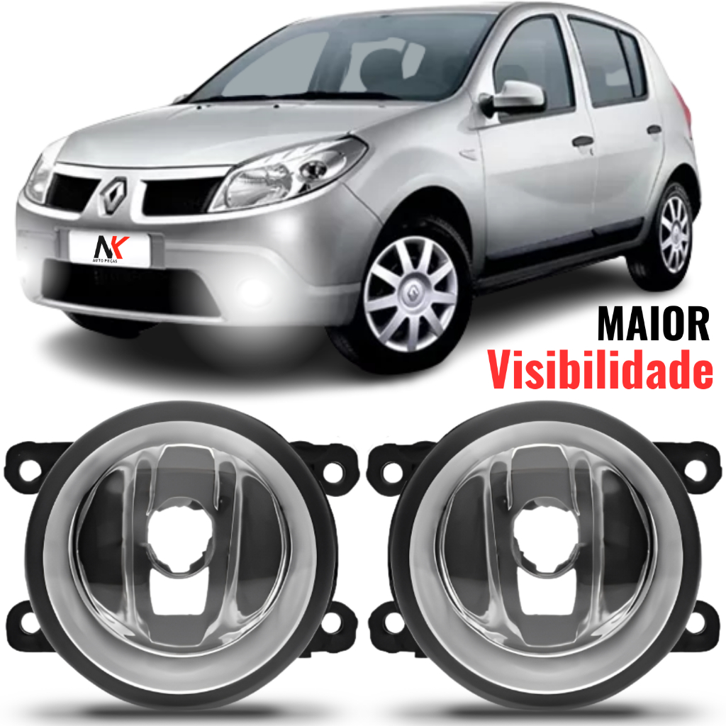 Par Farol Milha Sandero 2007 2008 2009 2010 2011 2012 2013 em Oferta na Shopee
