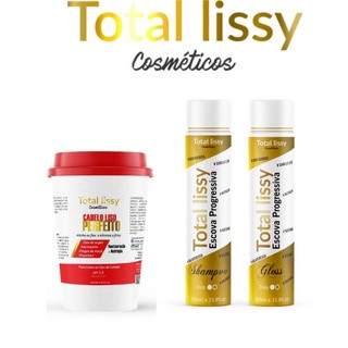 kit Escova Progressiva Total Lissy Original mais Hidratação Salão em Casa