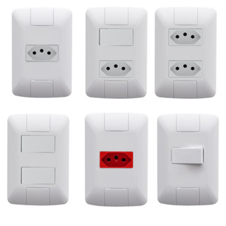 Conjunto 4x2 com 1 Tomada 2P+T Tramontina Aria 10 A 250 V Branco