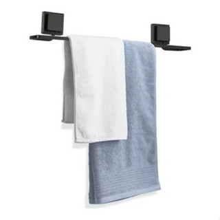 Suporte Porta Toalha De Banho Banheiro Sem Furos 3m Preto Arthi
