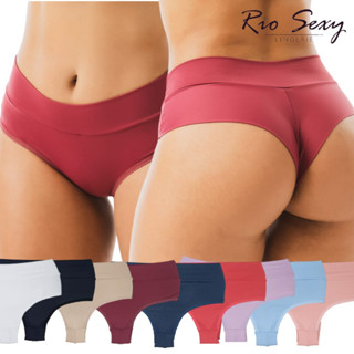 Kit 5 peças calcinha tanga fio duplo conforto com cós. Não marca