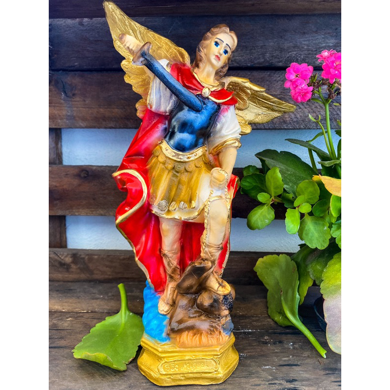 Imagem São Miguel Arcanjo Grande 32cm Colorido - Imagem Original Católica
