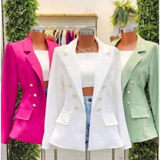 Blazer Alfaiataria Feminino Casaco Social Com 6 Botão Lindo Super Moda 02