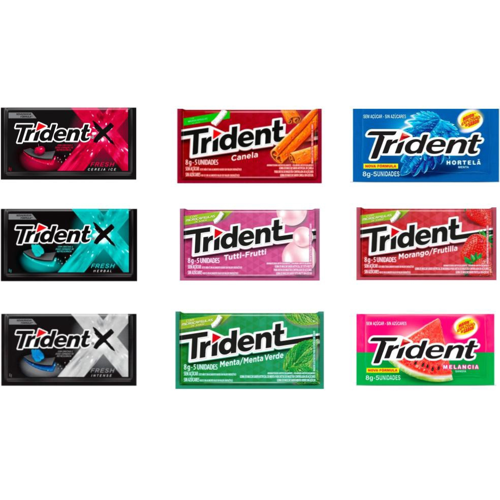 Kit 4 Unidade Trident de 8g ( ESCOLHA O SABOR  )
