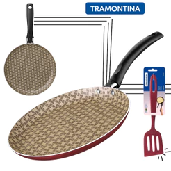 Kit Tapioqueira Panquequeira Antiaderente De 22 Cm Com Espátula Tramontina