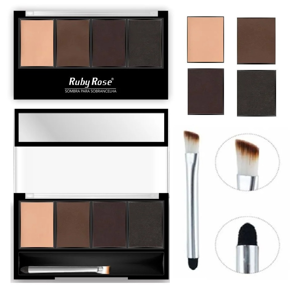Trio de Sombra para Sobrancelhas com Primer Ruby Rose