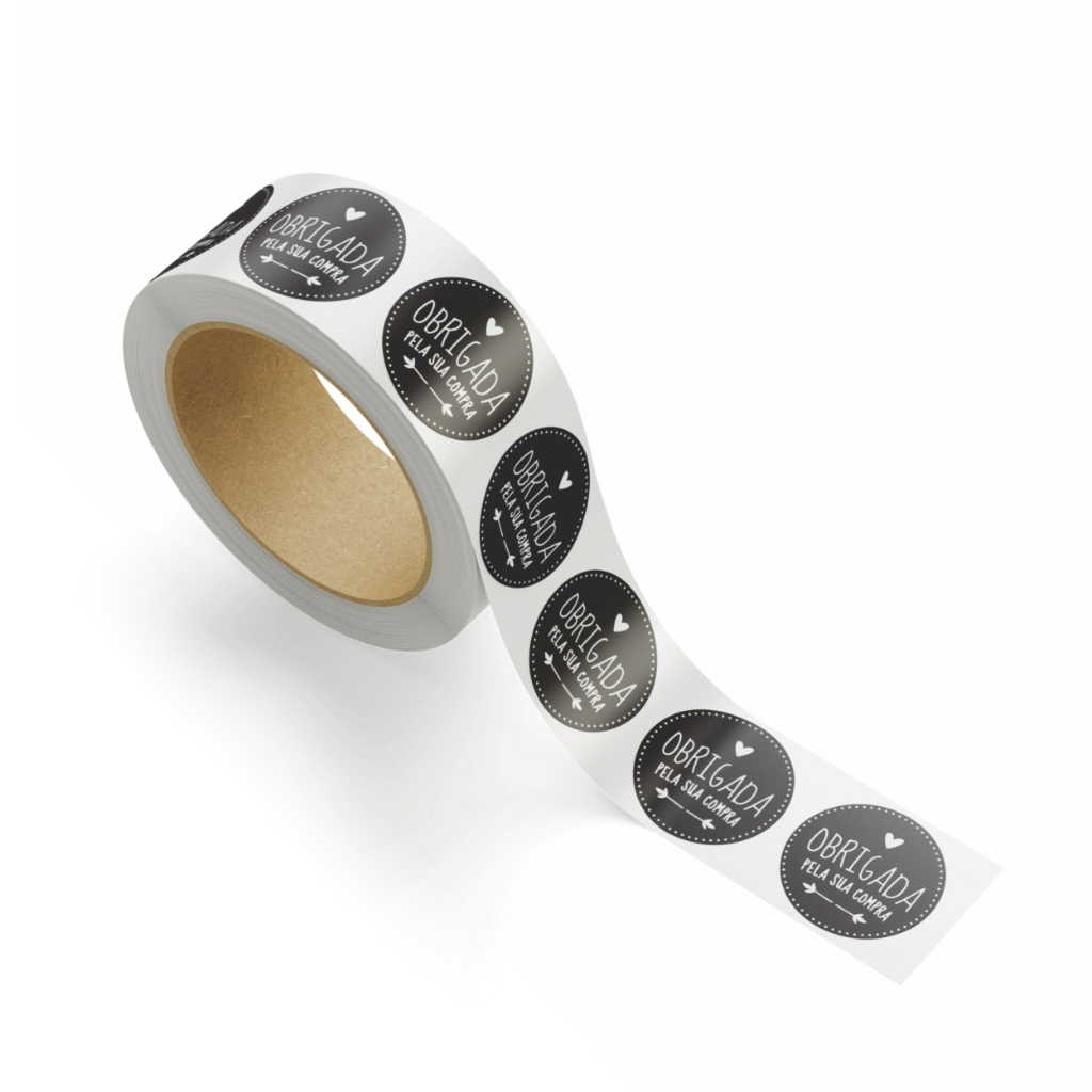 500 Etiquetas Adesiva Agradecimento / Obrigada pela Compra em Oferta na Shopee