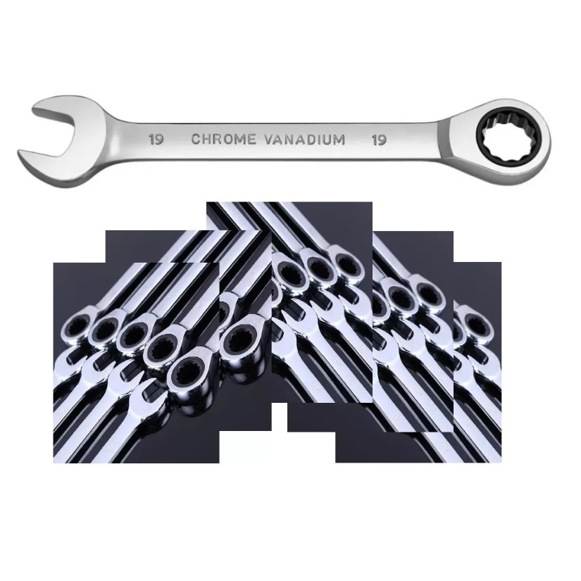1 Unid. Chave Combinada Boca Estrela Com Catraca 19mm Pro