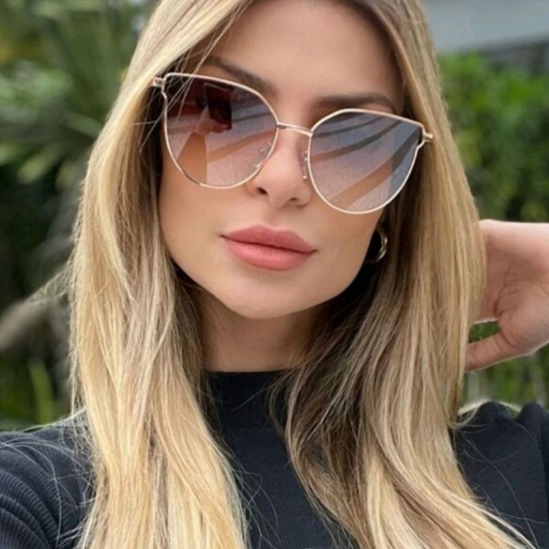 Óculos de Sol Feminino Metal da Moda em Oferta na Shopee