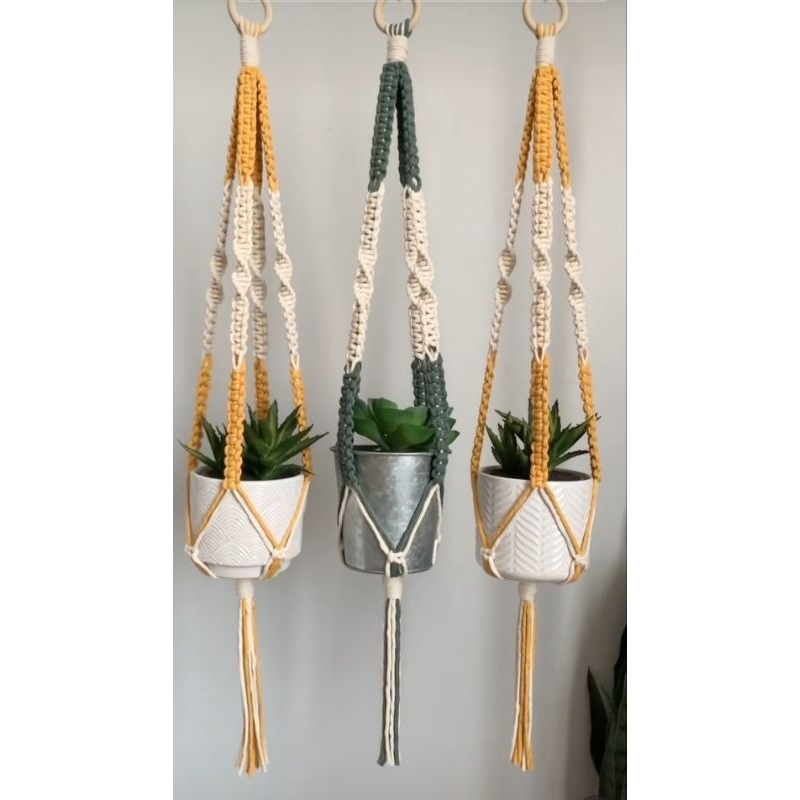 Suporte de Plantas Macrame Para vasos Jardim Suspenso Decoração de Jardim