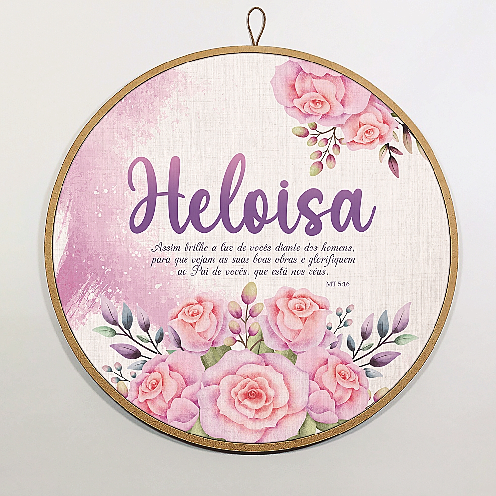 Decoração Enfeite Bastidor Porta Maternidade Quadro Quarto de Bebê Flores B-2