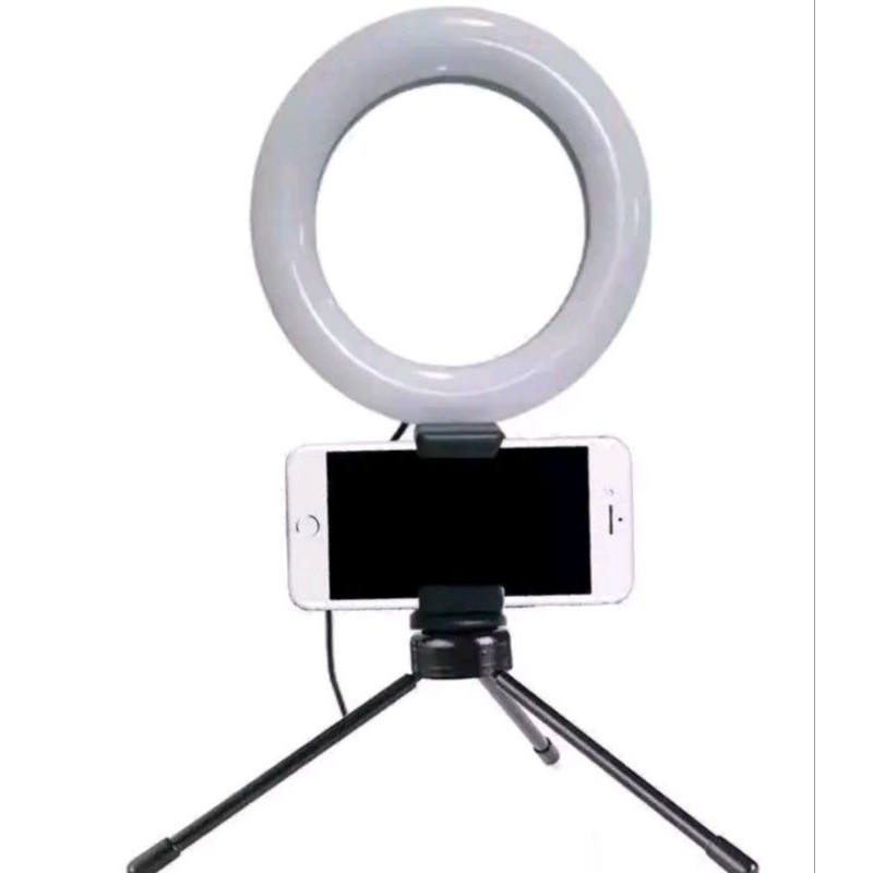 Ring Light de Mesa Blogueira Portátil Luminária De Led 6 Polegadas + Tripé De 16 Cm Right