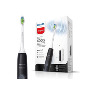 Escova de dente elétrica Philips Colgate SonicPro 50 recarregável bivolt com 2 refis e estojo de viagem em Oferta na Shopee