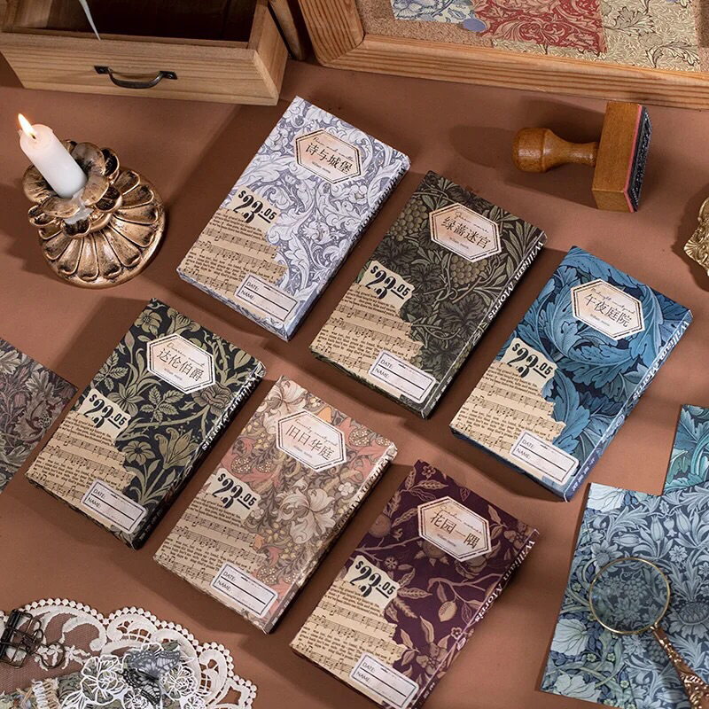 Conjunto de folhas / papéis especiais para decoração William Morris