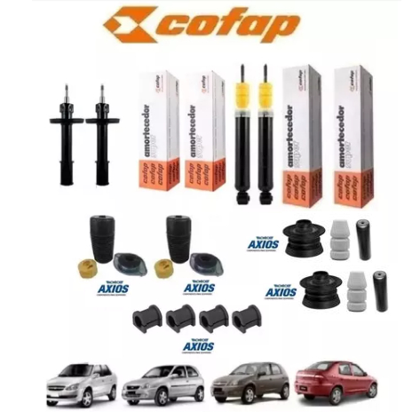 4 Amortecedores Cofap + Kit Coxim Batente Axios Celta Classic Corsa em Oferta na Shopee