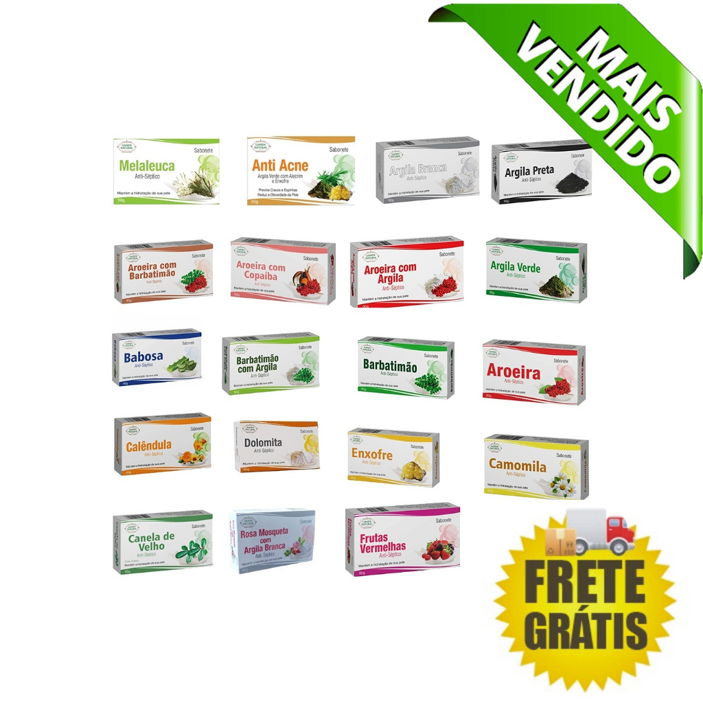 Kit Com 20 Sabonetes Antisséptico Natural - Lianda 90g - Preço Top em Oferta na Shopee