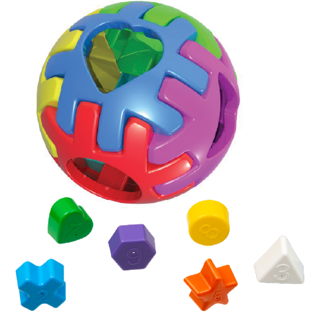 Bola Montável Tamanho P 10CM - Educativa Pedagógica -Desenvolvimento Infantil Kendy Brinquedos - Certificado Inmetro
