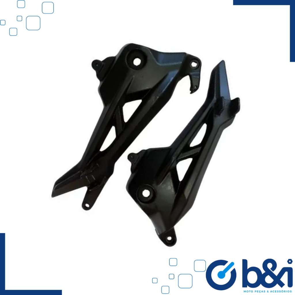 Par de Bacalhau Suporte Pedaleira Honda CG 160 Fan Titan Start ano 2016 á 2022 sem as pedaleiras (PRETO)