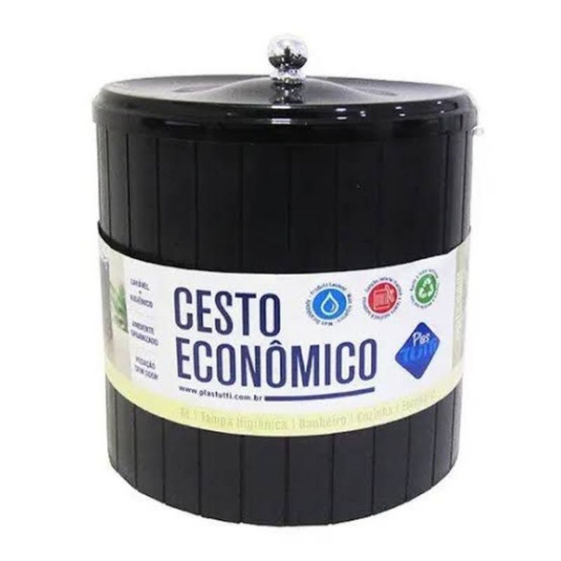 Cesto Econômico Preto 5 litros
