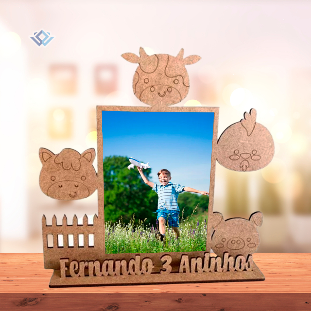 Kit 30 porta retratos para decoração lembrancinha fazendinha personalizada em mdf cru
