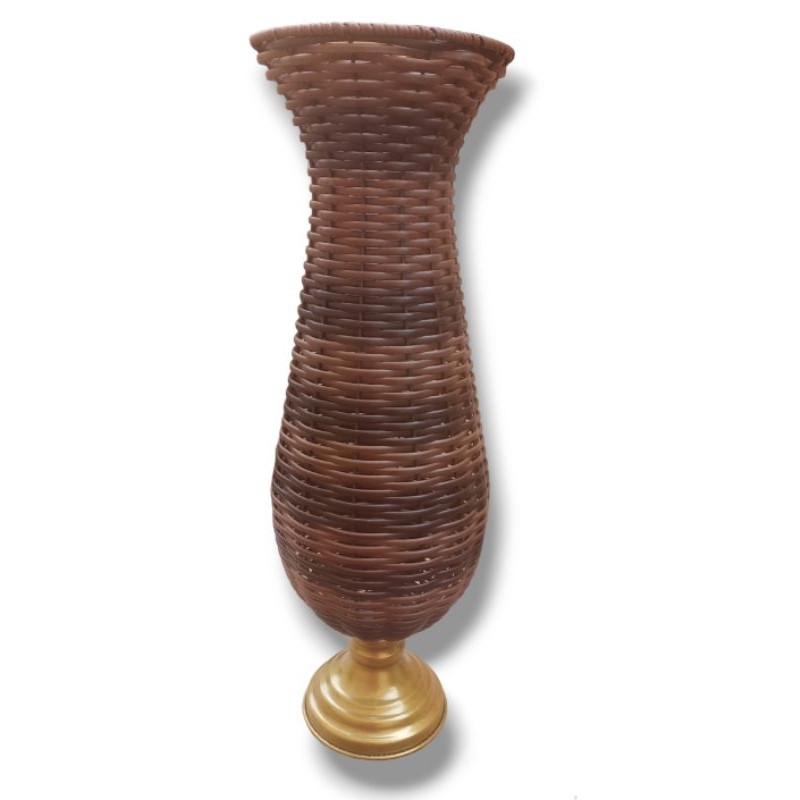 1 Vaso taça Junco base dourada 40cm
