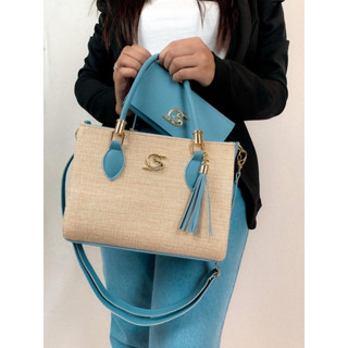 Kit Bolsa Feminina Tecido + carteira Gs