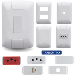 Tomada e interruptores modulos linha Aria tramontina branca