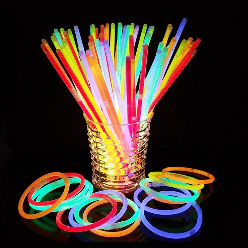 Kit c/100 un Pulseira Neon Adereços Balada Fluorescente Festa Led