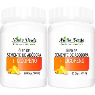 Kit 2 Óleo De Semente De Abóbora + Licopeno 500mg 120 Cápsulas - Ninho Verde